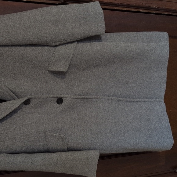 Zara Gray Long Length Pea Coat Business Professional Coat Size XS - Picture 4 of 8